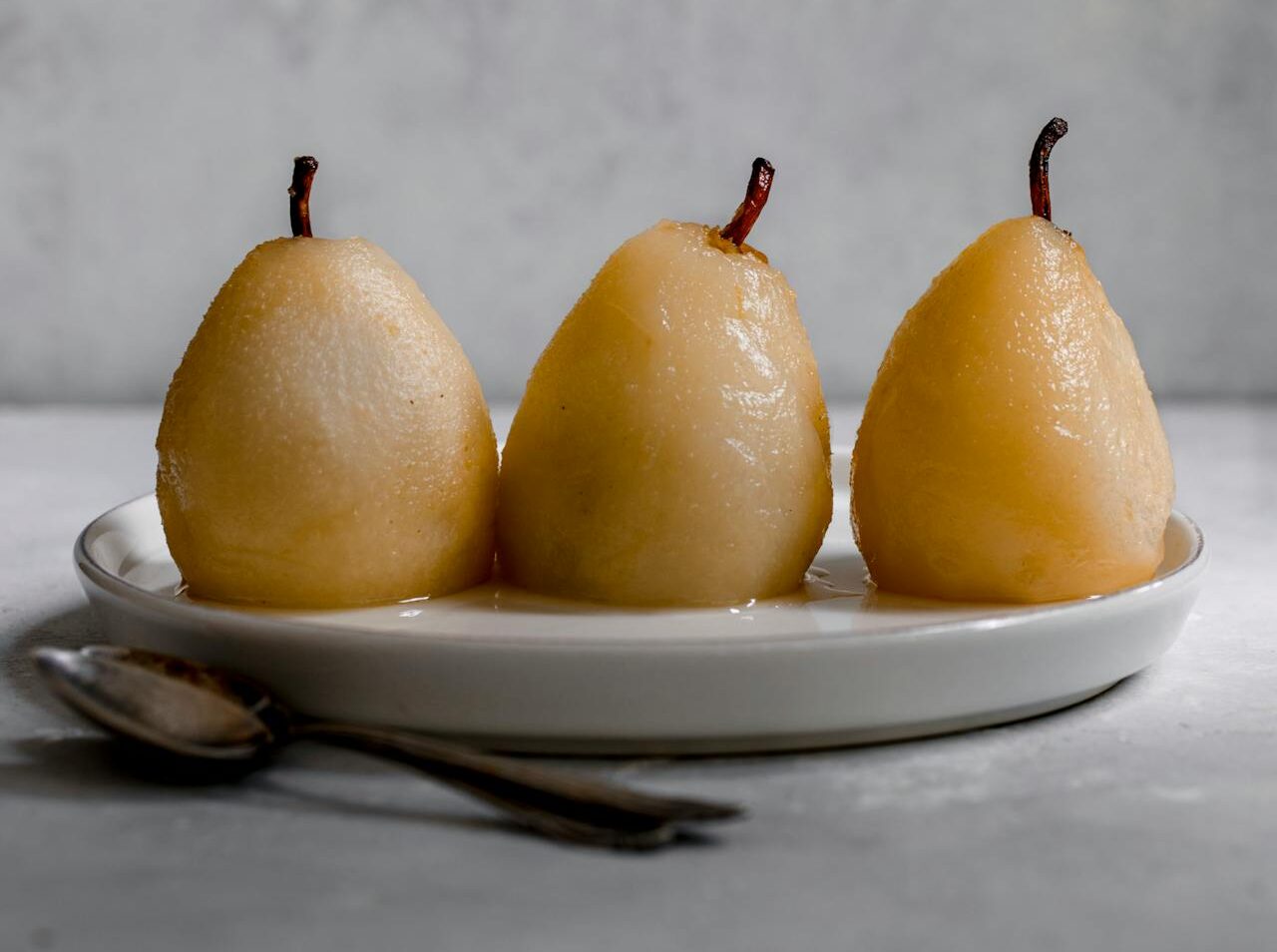 Elderflower, Blackberry and Rose Poached Pears
