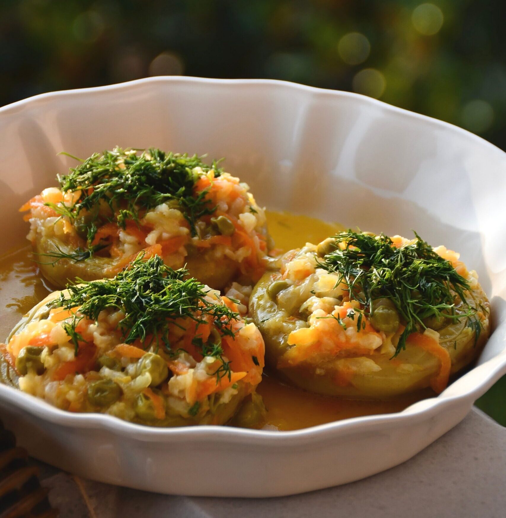 Tomatoes stuffed with rice